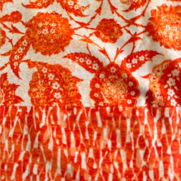 Michael Kors Orange Floral Mini Skirt – Size 10 | Fall Statement Piece - Picture 3 of 4